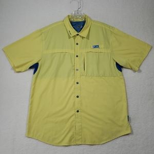 Pelagic Eclipse Fishing Guide button down Shirt Vented Caped Breathable XL flaws